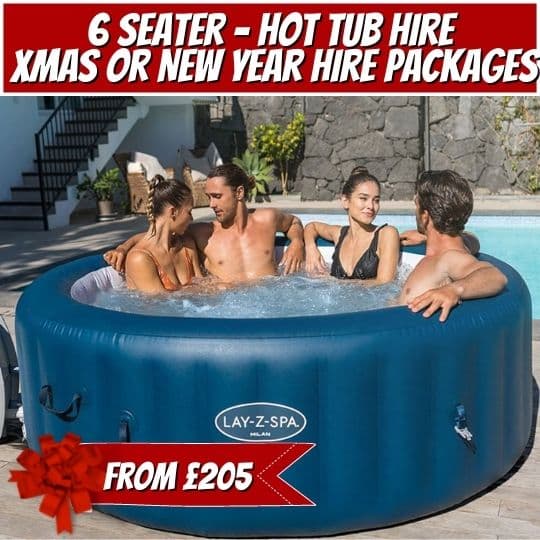 Hot tub set up in a Kent garden on a frosty winter night